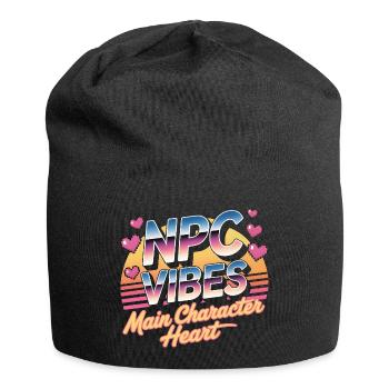 NPC Vibes | Main Character Energy Gaming - Jersey-Beanie - Schwarz - Vorne