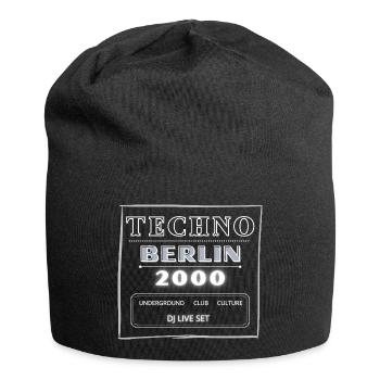 Techno Underground Club Logo - Jersey-Beanie - Schwarz - Vorne