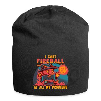 I Cast Fireball at all my problems - Jersey Beanie - black - Front