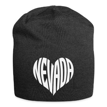 Nevada Herz Typografie - Jersey-Beanie - Anthrazit - Vorne