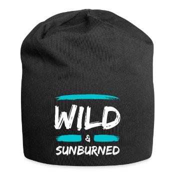 Wild & Sunburned Brush Text - Jersey Beanie - black - Front