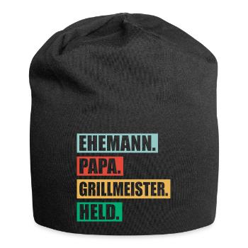 Papa Grillmeister Held Für Vatertag BBQ - Jersey-Beanie - Schwarz - Vorne