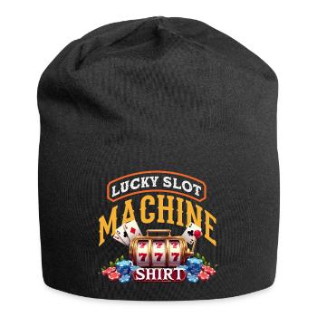 Lucky Slot Machine Casino Gambling Vegas - Jersey Beanie - black - Front
