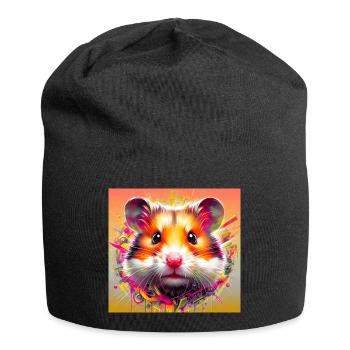 Hamster - Jersey-Beanie - Schwarz - Vorne