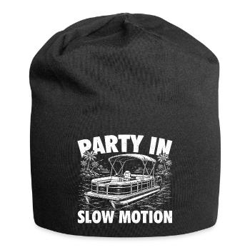 Party in Zeitlupe Pontonkapitän - Jersey-Beanie - Schwarz - Vorne