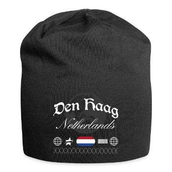 Den Haag Niederlande Streetwear Reise Souvenir - Jersey-Beanie - Schwarz - Vorne
