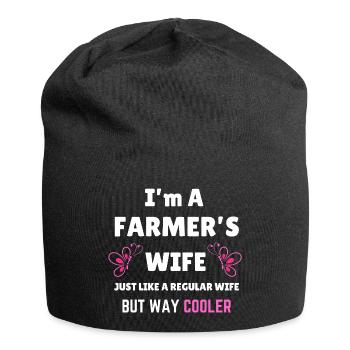Épouse de fermier Rustic Country Design - Bonnet en jersey - noir - Devant
