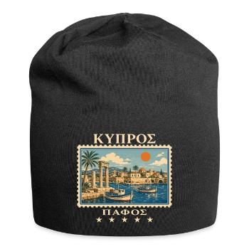 Zypern Paphos Vintage Reisemarke - Jersey-Beanie - Schwarz - Vorne