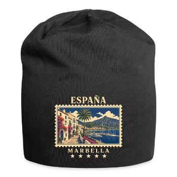 Spanien Marbella Vintage Reisemarke - Jersey-Beanie - Schwarz - Vorne