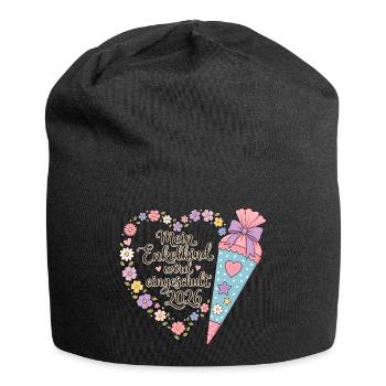 Enkelkind Einschulung 2026 - Jersey-Beanie - Schwarz - Vorne