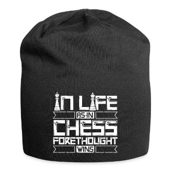Échiquier des joueurs d’échecs - Bonnet en jersey - noir - Devant