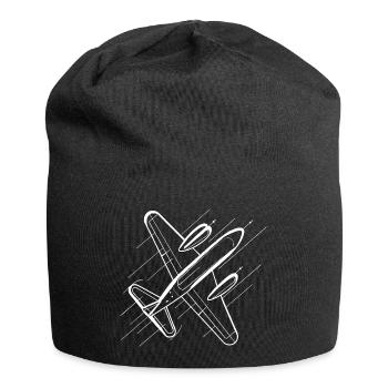 Airplane Line Art - Jersey Beanie - black - Front