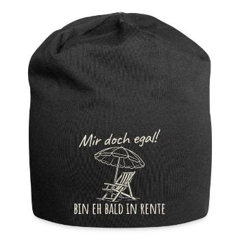 Mir doch egal Bin eh bald in Rente - Jersey-Beanie - Schwarz - Vorne