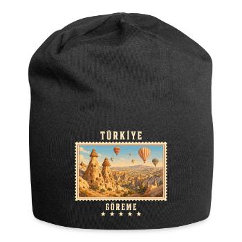 Türkiye Göreme Vintage Reisemarke - Jersey-Beanie - Schwarz - Vorne