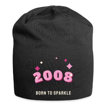 2008 Born to Sparkle Jahrgang 18. Geburtstag - Jersey-Beanie - Schwarz - Vorne