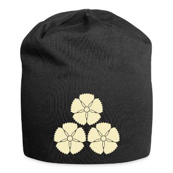 Oriental Vintage Akizuki Clan Japanese Kamon Crest - Jersey Beanie - black - Front