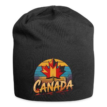 Canada Retro Maple Sunset - Jersey Beanie - black - Front