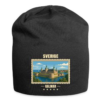 Schweden Kalmar Vintage Reisemarke - Jersey-Beanie - Schwarz - Vorne