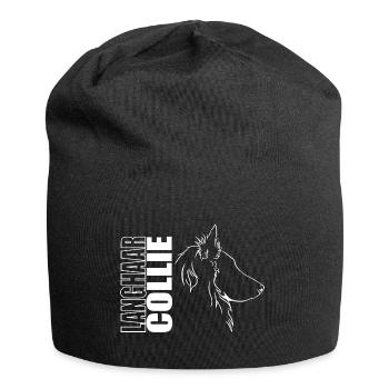 Langhaar Collie Profil Hunde Hund Wilsigns - Jersey-Beanie - Schwarz - Vorne