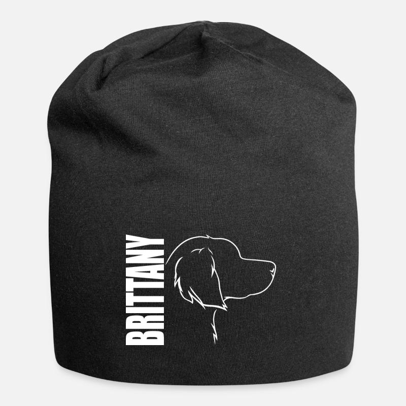 Brittany Spaniel Profil Hunde Hund Wilsigns - Jersey-Beanie - Schwarz