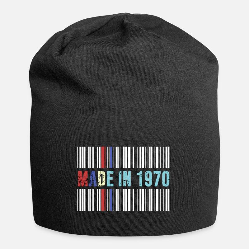 original 1970 geburtstag 52 jahre jubiläum barcode - Jersey-Beanie - Schwarz