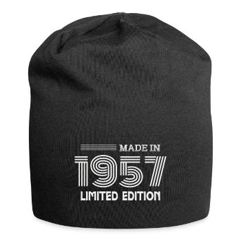 1957 Geburtstagsgeschenkidee 1957 - Jersey-Beanie - Schwarz - Vorne