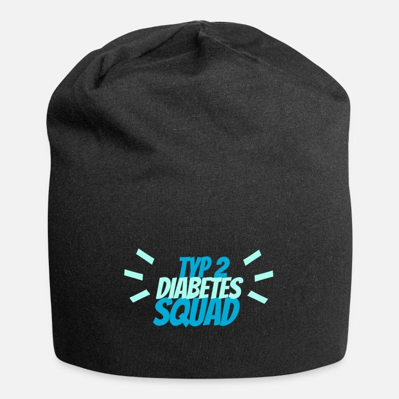 Diabetes Squad Diabetic Type 1 Gift - Jersey Beanie - black