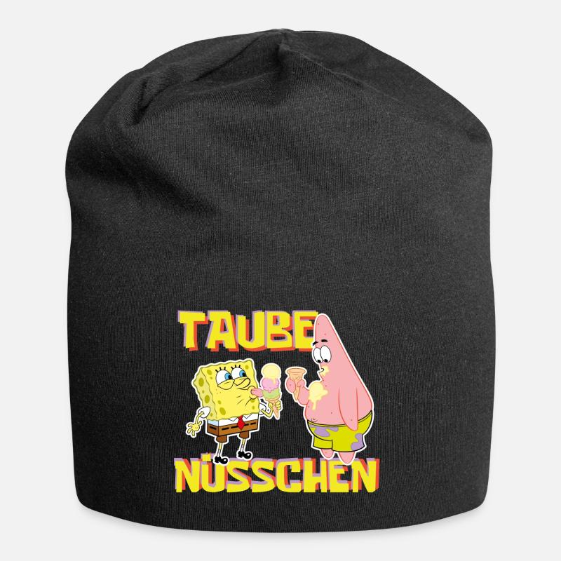 SpongeBob Schwammkopf Taube Nüsschen Patrick Eis - Jersey-Beanie - Schwarz