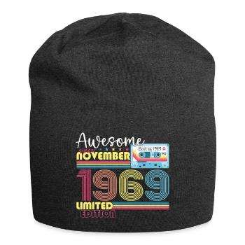 November born 1969 53rd birthday gift - Jersey Beanie - charcoal grey - Front