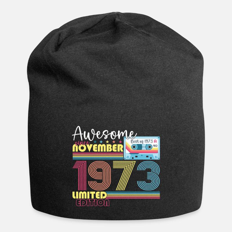 November Jahrgang 1973 49. Geburtstag Geschenk - Jersey-Beanie - Schwarz