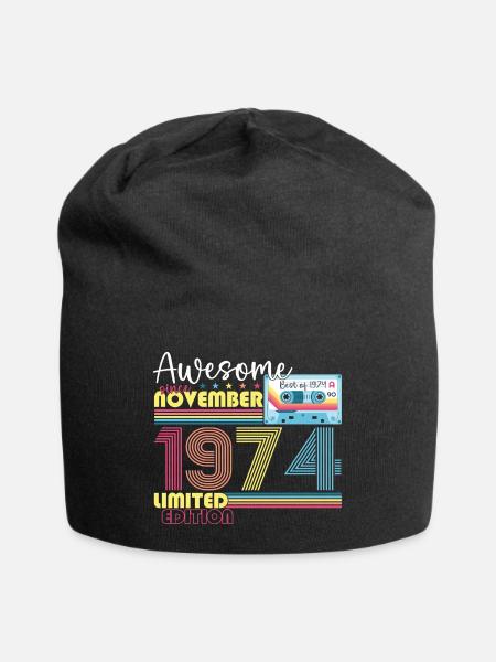 November Jahrgang 1974 48. Geburtstag Geschenk - Jersey-Beanie - Schwarz