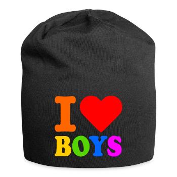 I love boys - Bonnet en jersey - noir - Devant