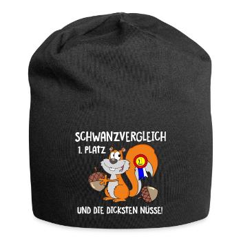 Eichhörnchen Schwanzvergleich - Jersey-Beanie - Schwarz - Vorne