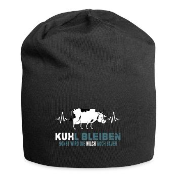 landleben cool kuhl bleiben kuh bauernhof - Jersey-Beanie - Schwarz - Vorne