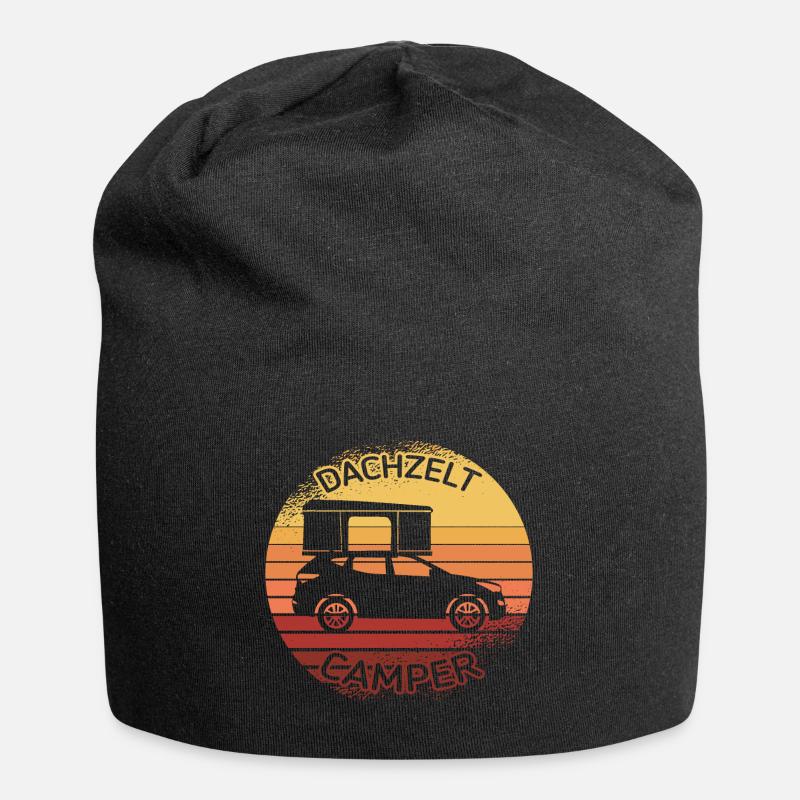 Dachzelt Camper Geschenk Camping - Jersey-Beanie - Schwarz
