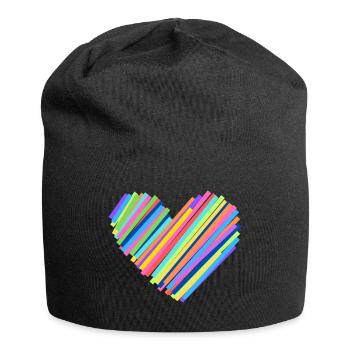 Colorful Heartbeat - Jersey Beanie - black - Front