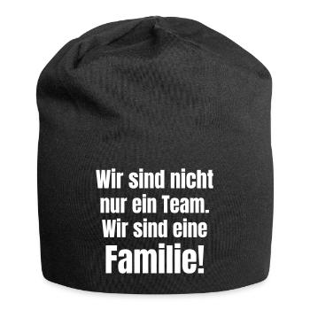 Wir sind nicht nur ein Team. Wir sind eine Familie - Jersey-Beanie - Schwarz - Vorne