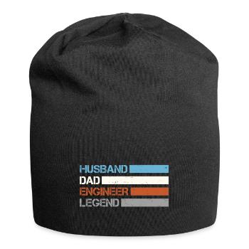 Ehemann - Papa - Ingenieur – Legende - Jersey-Beanie - Schwarz - Vorne