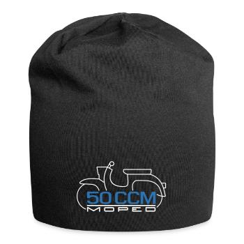 Moped Schwalbe 50 ccm Emblem - Jersey Beanie - black - Front