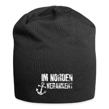 Im Norden Verankert - cooles nordisches Geschenk - Jersey-Beanie - Schwarz - Vorne