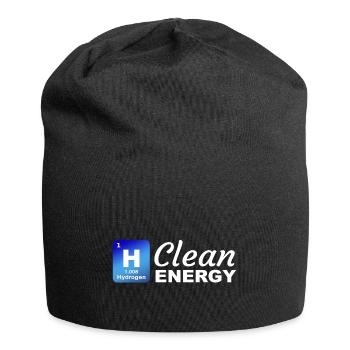 Wasserstoff - Sauberer Energie - Jersey-Beanie - Schwarz - Vorne