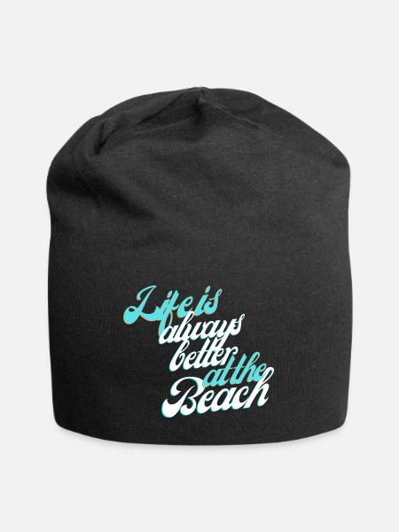 Life is always better at the Beach - Jersey-Beanie - Schwarz