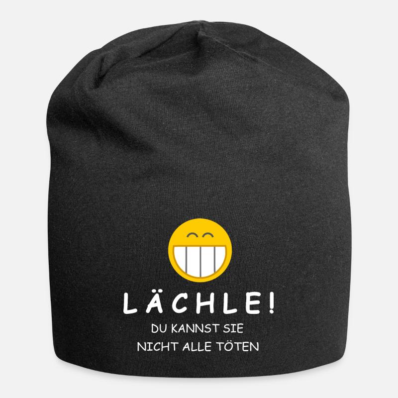Spruch - Jersey-Beanie - Schwarz