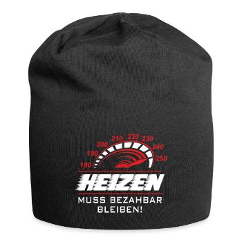 Heizen muss bezahlbar bleiben - Jersey-Beanie - Schwarz - Vorne