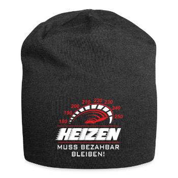 Heizen muss bezahlbar bleiben - Jersey-Beanie - Anthrazit - Vorne
