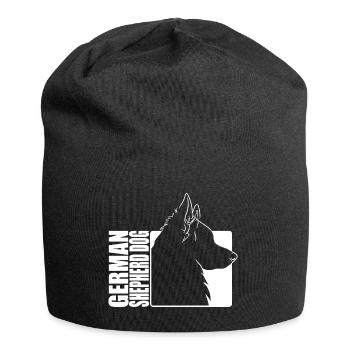 German Shepherd Dog Profil Hunde Hund Wilsigns - Jersey-Beanie - Schwarz - Vorne
