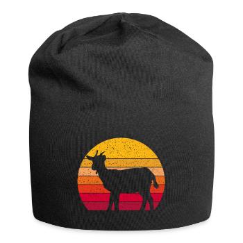 Goat in vintage retro look - Jersey Beanie - black - Front