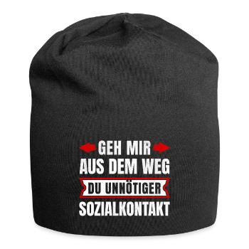 GEH MIR AUS DEM WEG DU UNNÖTIGER SOZIALKONTAKT - Jersey-Beanie - Schwarz - Vorne