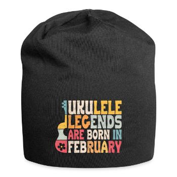 Ukulele Legends are born in February - Jersey-Beanie - Schwarz - Vorne