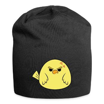 badass cool angry mignon poussin oiseau - Bonnet en jersey - noir - Devant
